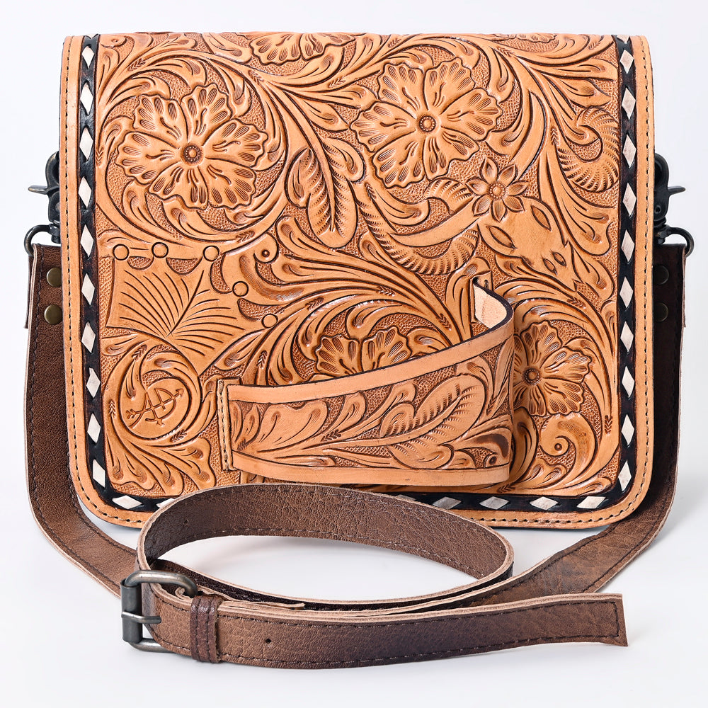 American Darling ADBG1083 Small Crossbody Hand Tooled Genuine Leather Women Bag Western Handbag Purse