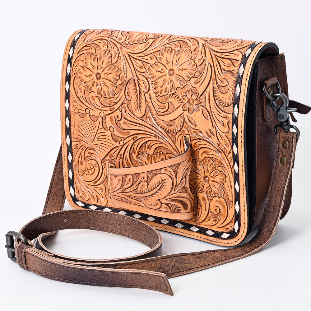 American Darling ADBG1083 Small Crossbody Hand Tooled Genuine Leather Women Bag Western Handbag Purse