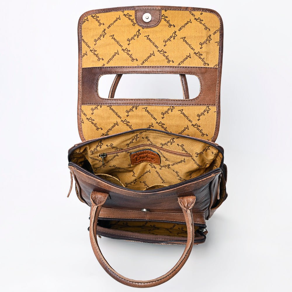 American Darling Backpack Hand Tooled Crocodile embossed Genuine Leather women bag western handbag purse