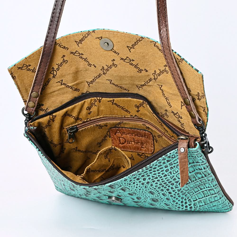 ADBGS178BK American Darling Crocodile Embossed Genuine Leather Women Bag Western Handbag Purse