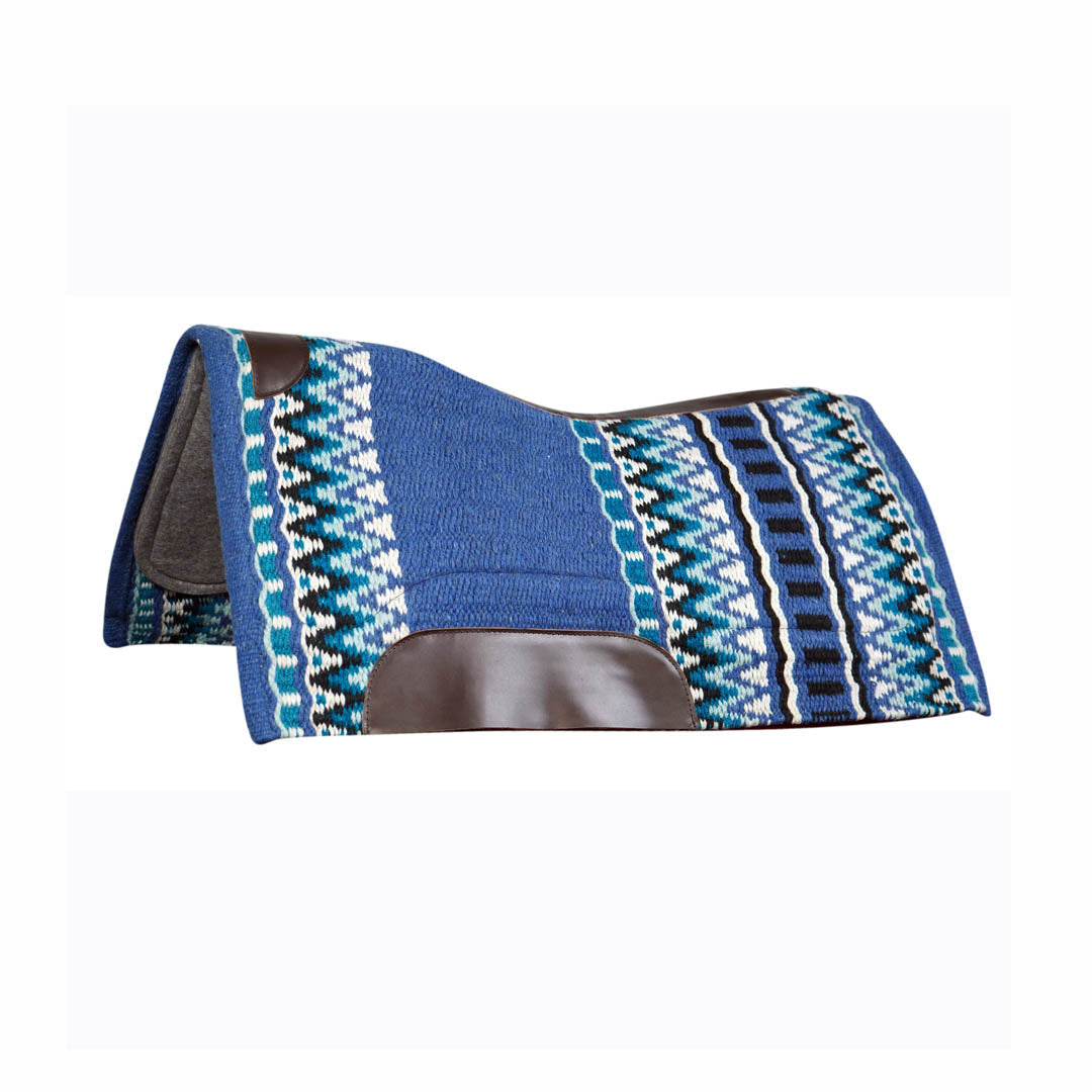 TuffRider Contoured Double Weave Western Saddle Pad- Blue