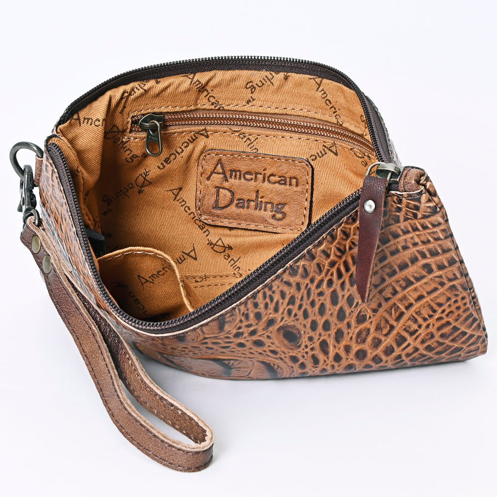 American Darling Crocodile Embossed Genuine Leather Women Bag Western Handbag Purse