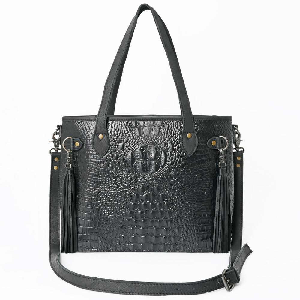 American Darling Tote Crocodile Embossed Genuine Leather Women Bag Western Handbag Purse