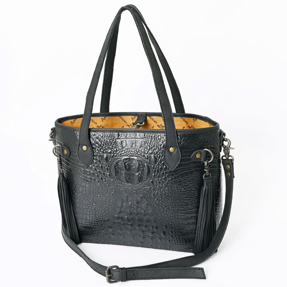 American Darling Tote Crocodile Embossed Genuine Leather Women Bag Western Handbag Purse