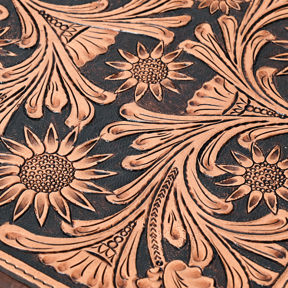 American Darling Jewelry Case Hand Tooled Hair-On Genuine Leather Women Bag Western Handbag Purse