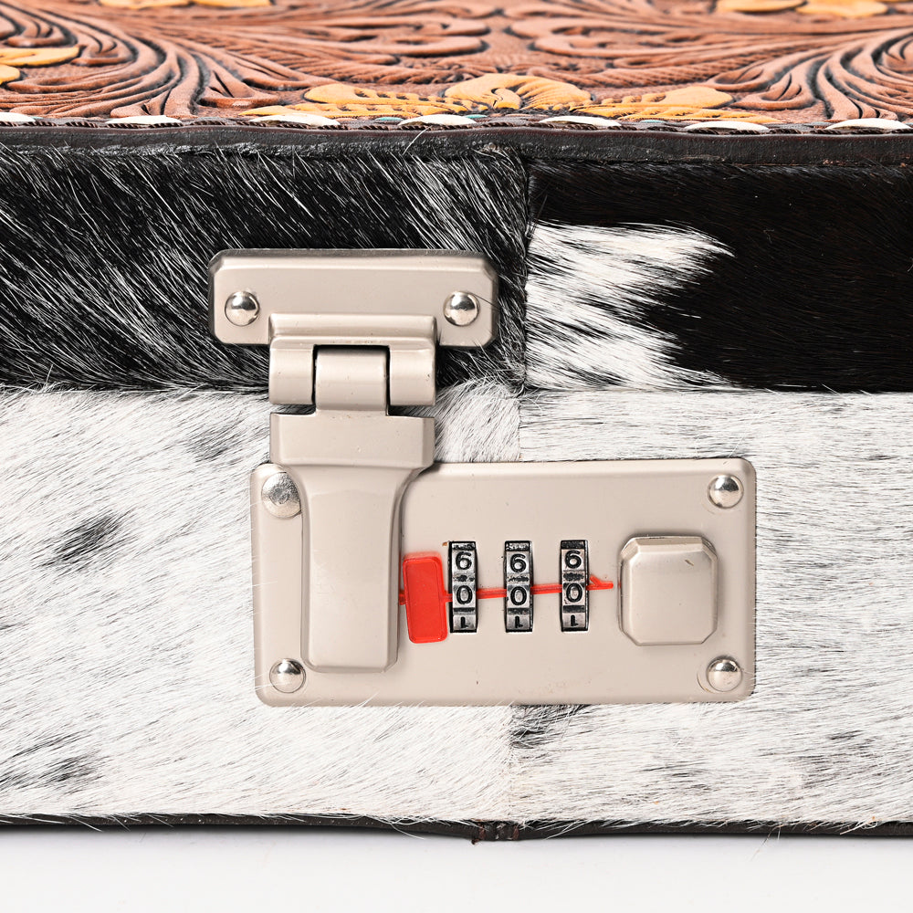 American Darling Jewelry Case Hand Tooled Hair-On Genuine Leather Women Bag Western Handbag Purse