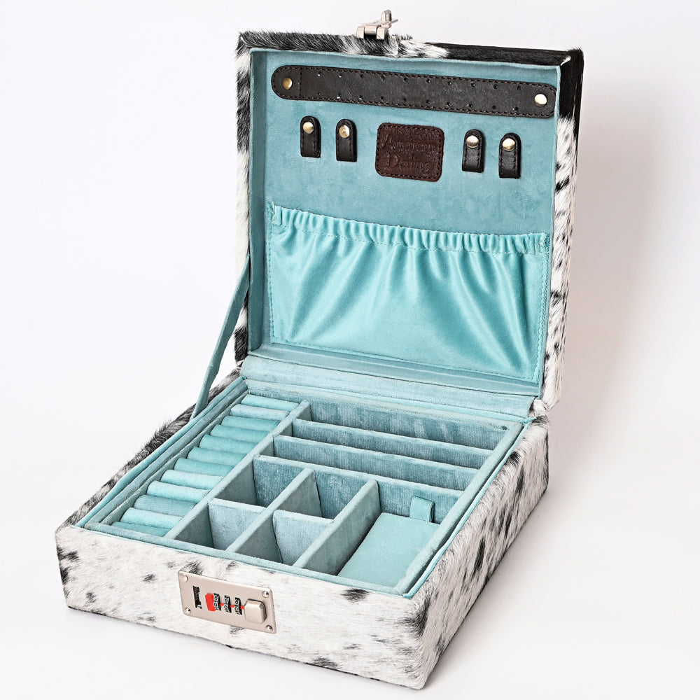 American Darling Jewelry Case Hand Tooled Hair-On Genuine Leather Women Bag Western Handbag Purse