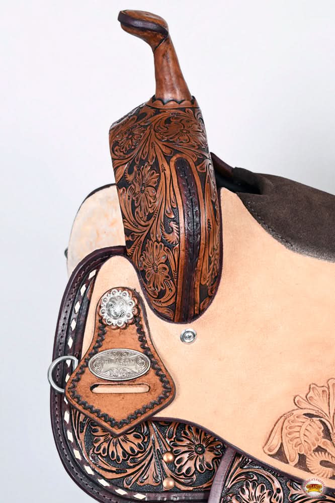 Hilason Western Horse Flex Tree Barrel Trail In American Leather Saddle Brown
