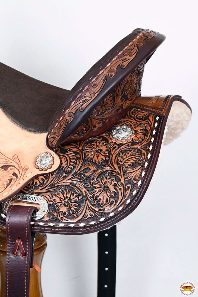 Hilason Western Horse Flex Tree Barrel Trail In American Leather Saddle Brown