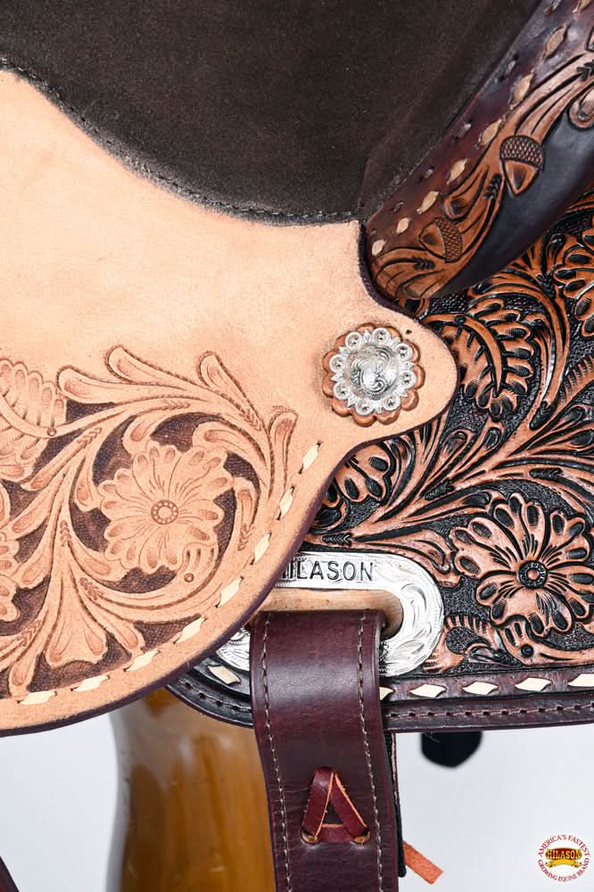 Hilason Western Horse Flex Tree Barrel Trail In American Leather Saddle Brown