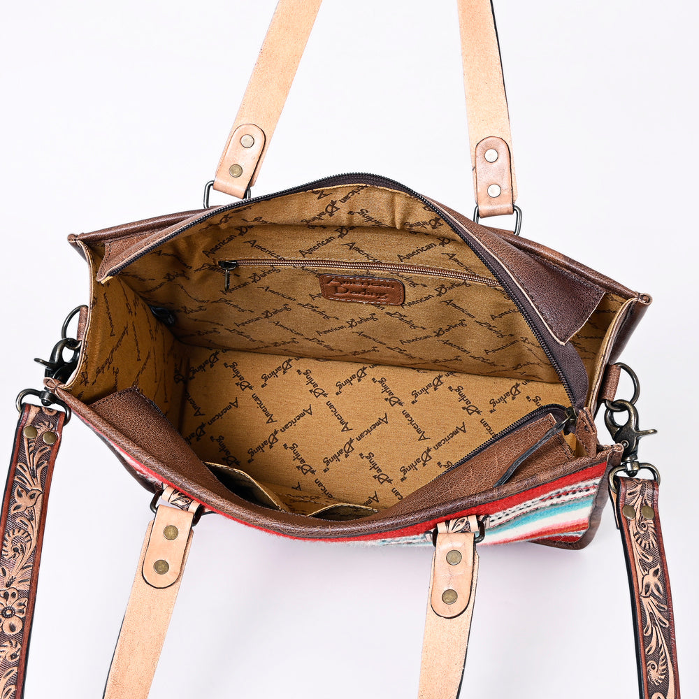 American Darling ADBG1033A Tote Saddle Blanket Genuine Leather women bag western handbag purse