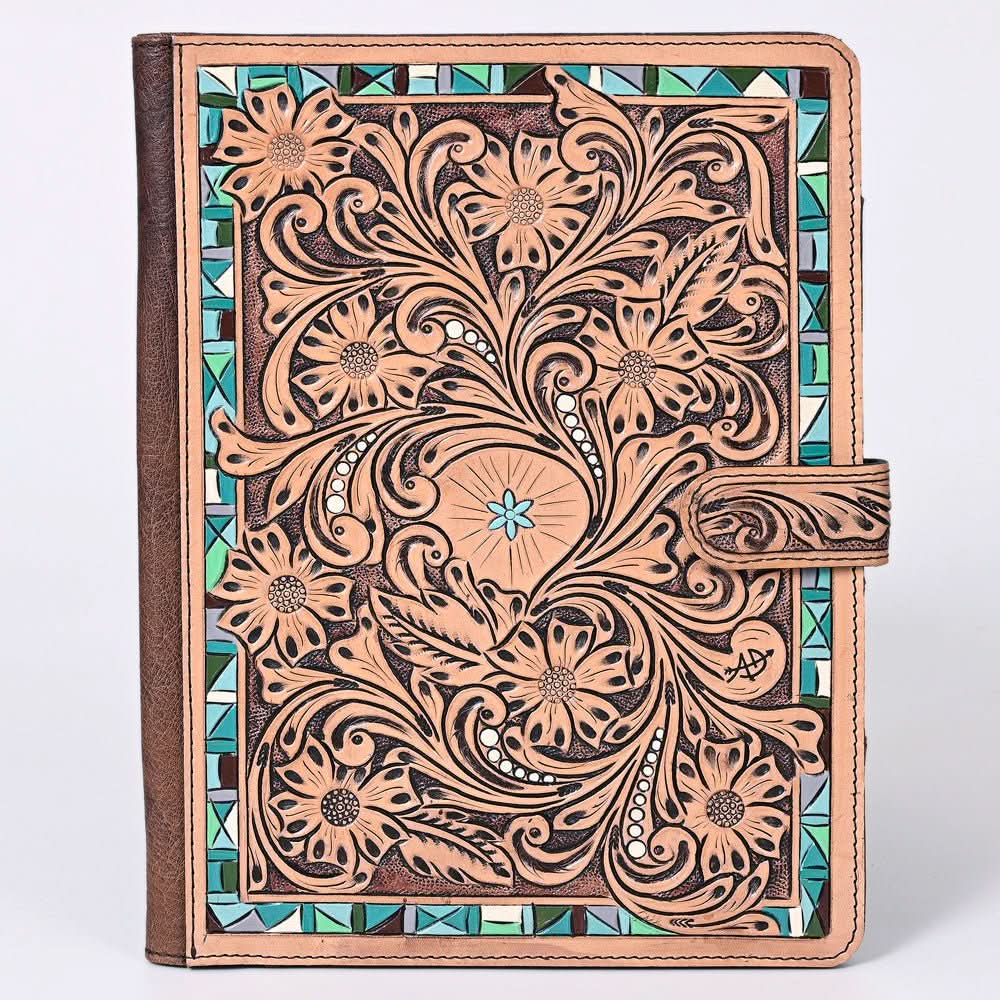 American Darling Portfolio Bag Hand Tooled Crocodile embossed Genuine Leather women bag western handbag purse