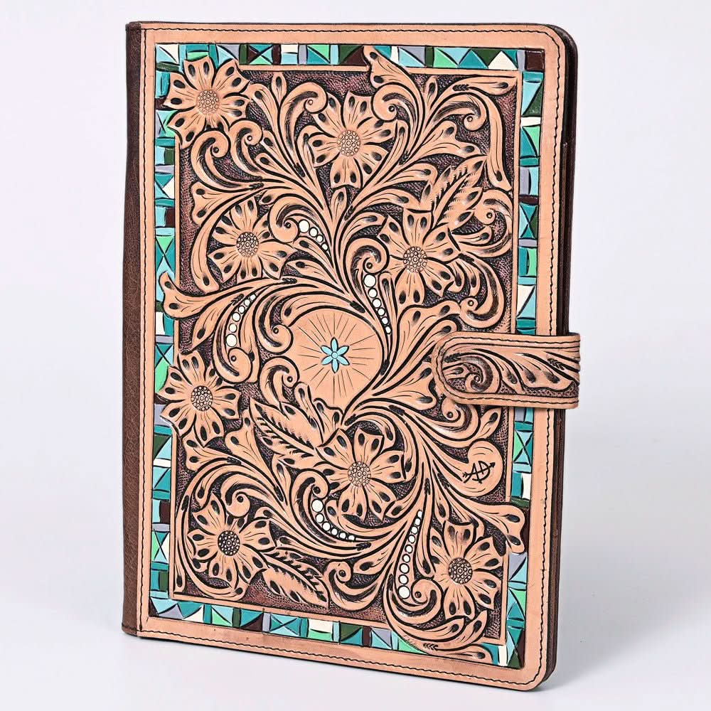 American Darling Portfolio Bag Hand Tooled Crocodile embossed Genuine Leather women bag western handbag purse