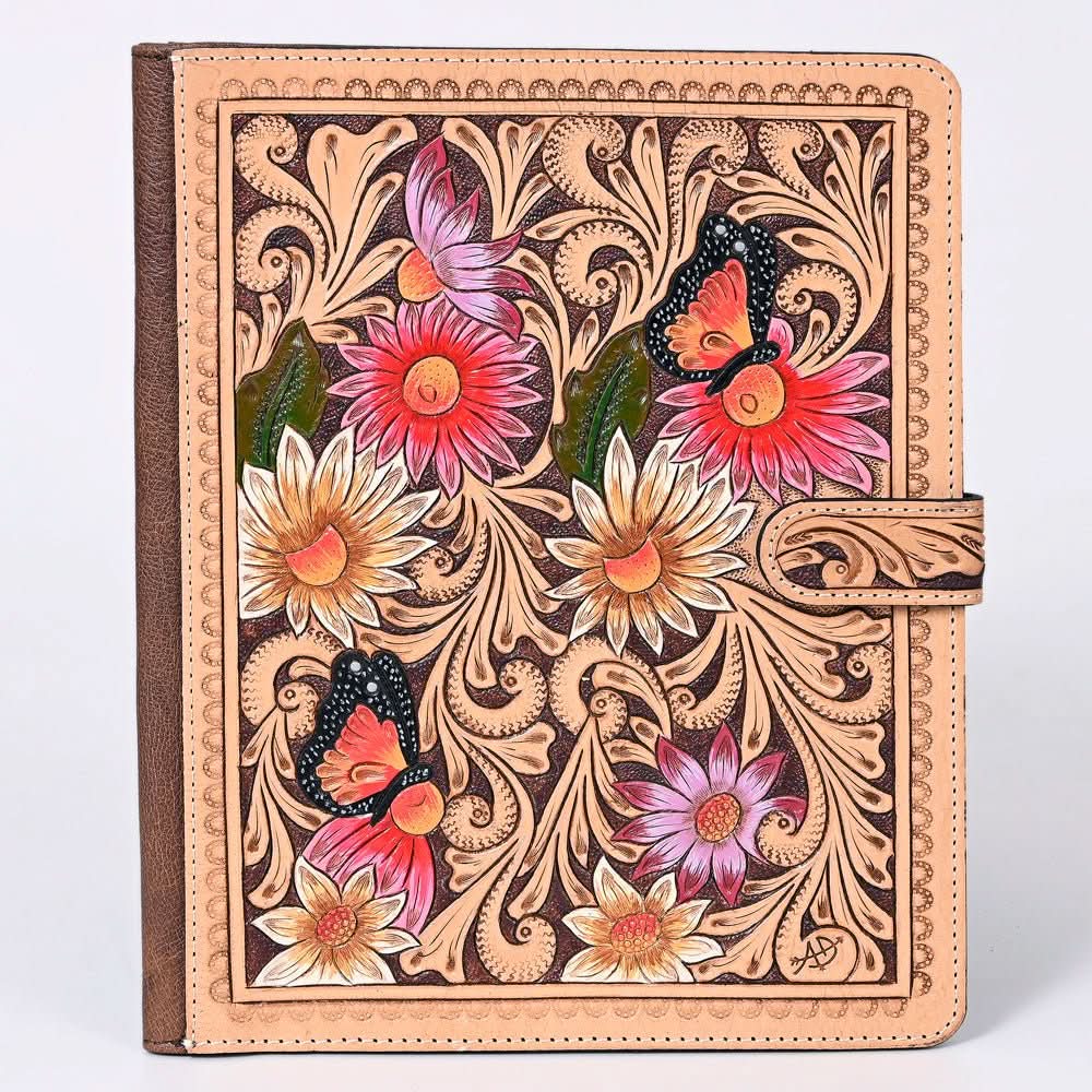 American Darling Portfolio Bag Hand Tooled Crocodile embossed Genuine Leather women bag western handbag purse