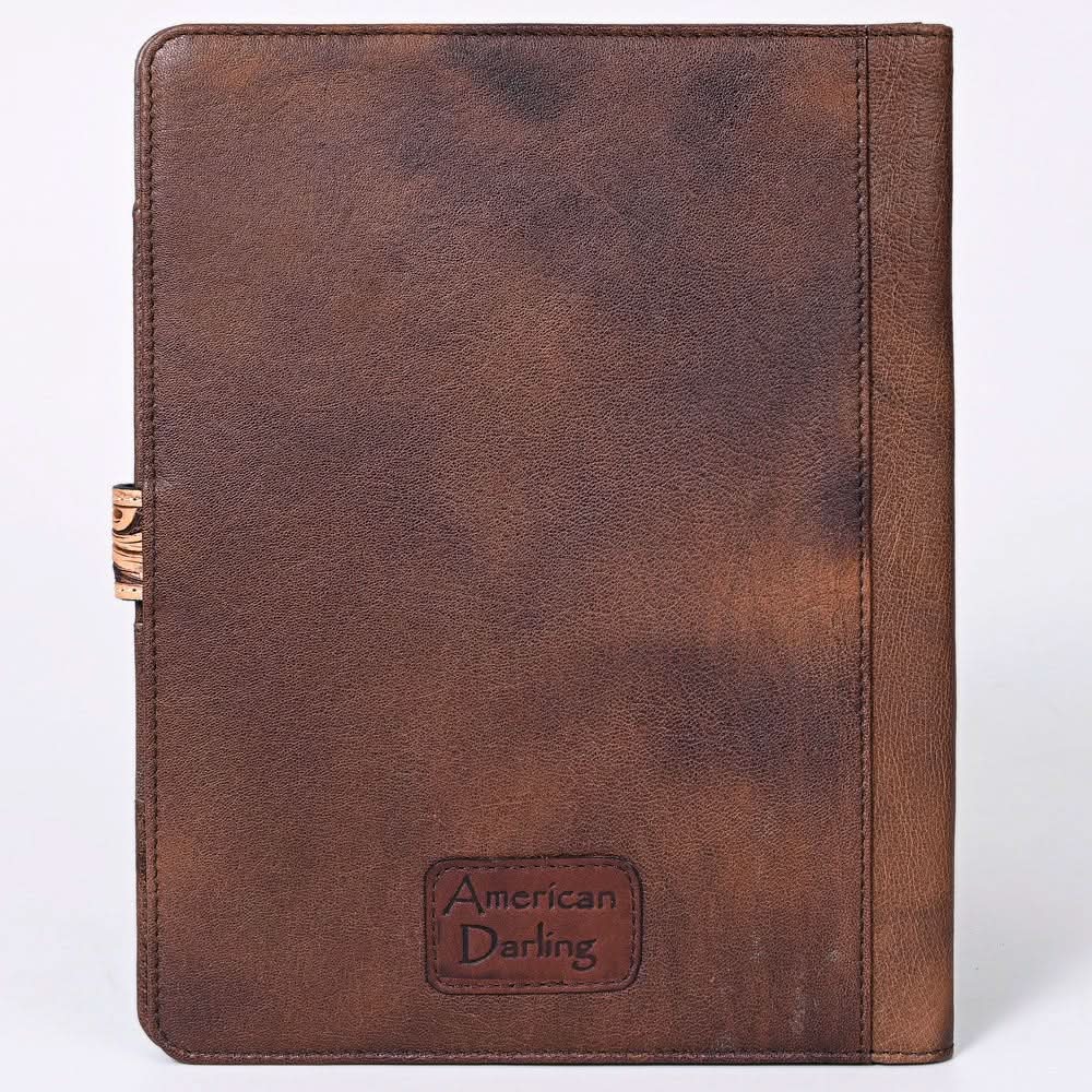 American Darling Portfolio Bag Hand Tooled Crocodile embossed Genuine Leather women bag western handbag purse