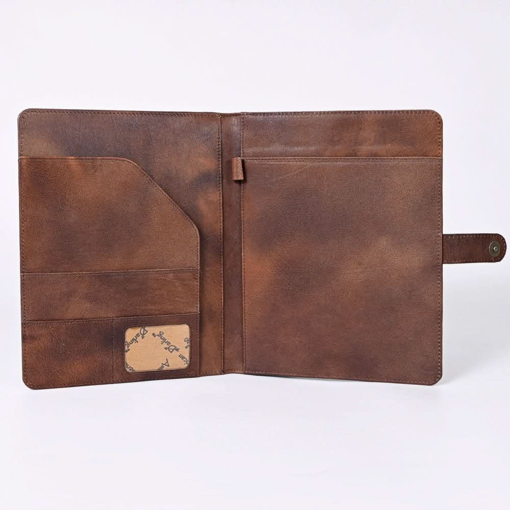 American Darling Portfolio Bag Hand Tooled Crocodile embossed Genuine Leather women bag western handbag purse