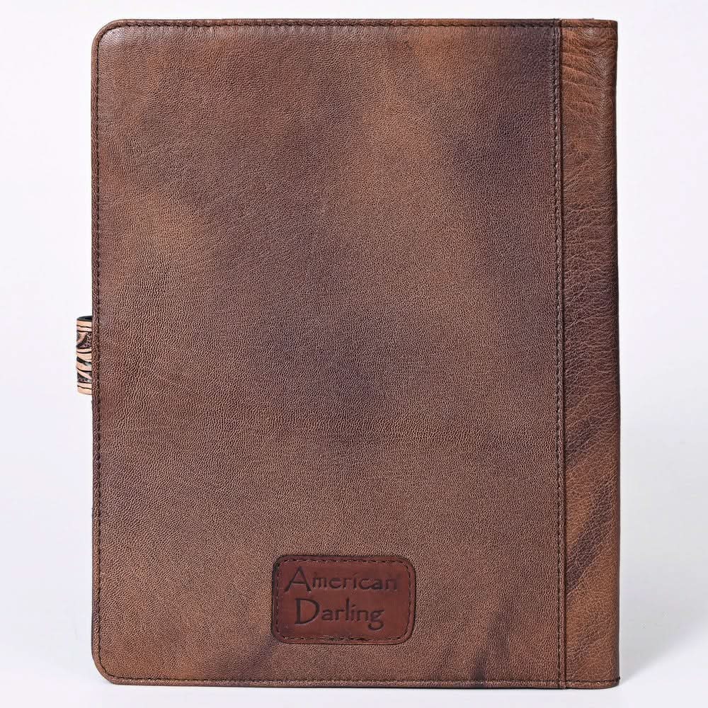 American Darling Portfolio Bag Hand Tooled Crocodile embossed Genuine Leather women bag western handbag purse