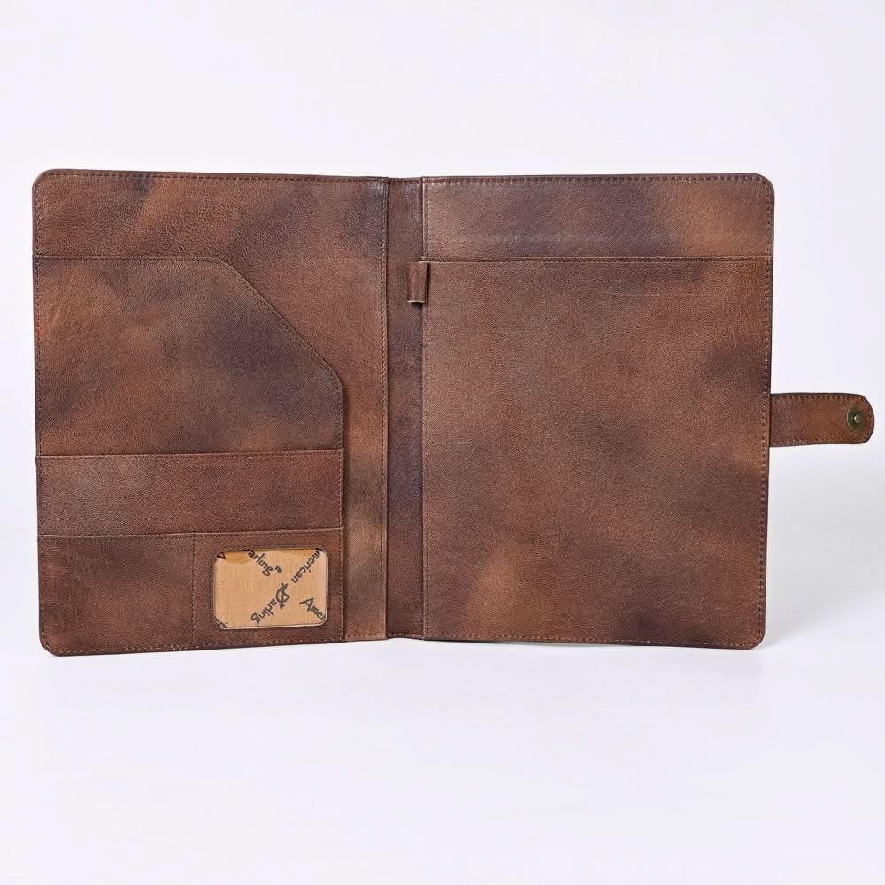 American Darling Portfolio Bag Hand Tooled Crocodile embossed Genuine Leather women bag western handbag purse