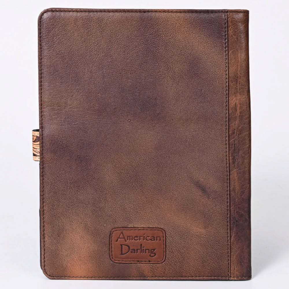 American Darling Portfolio Bag Hand Tooled Crocodile embossed Genuine Leather women bag western handbag purse