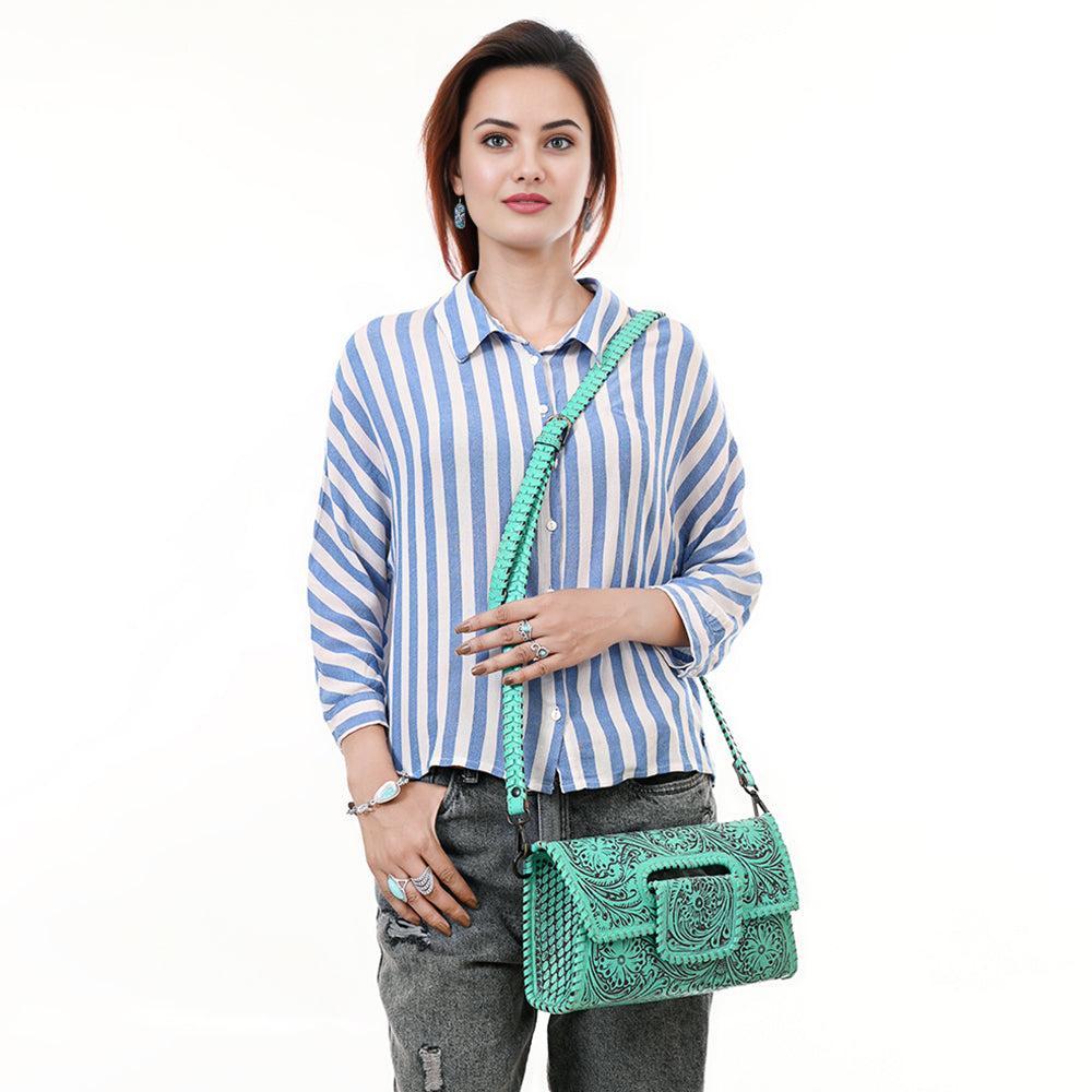 ADBGZ761B American Darling Hand Tooled Genuine Leather Women Bag Western Handbag Purse