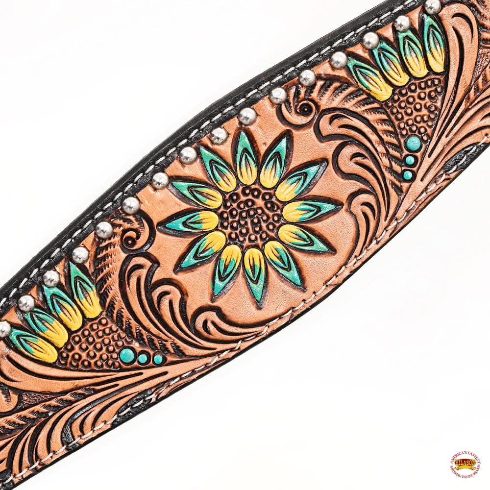 HILASON Western Horse Headstall Breast Collar Leather Tan