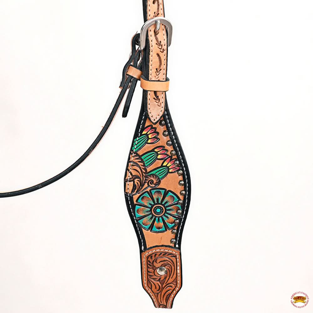 HILASON Western Horse Headstall Breast Collar Leather Tan