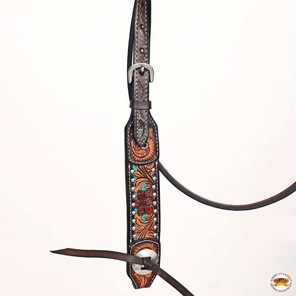 HILASON Western Horse Headstall Breast Collar Leather Brown
