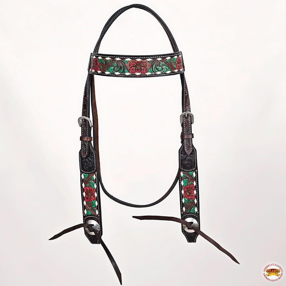 HILASON Western Horse Headstall Breast Collar Leather Brown