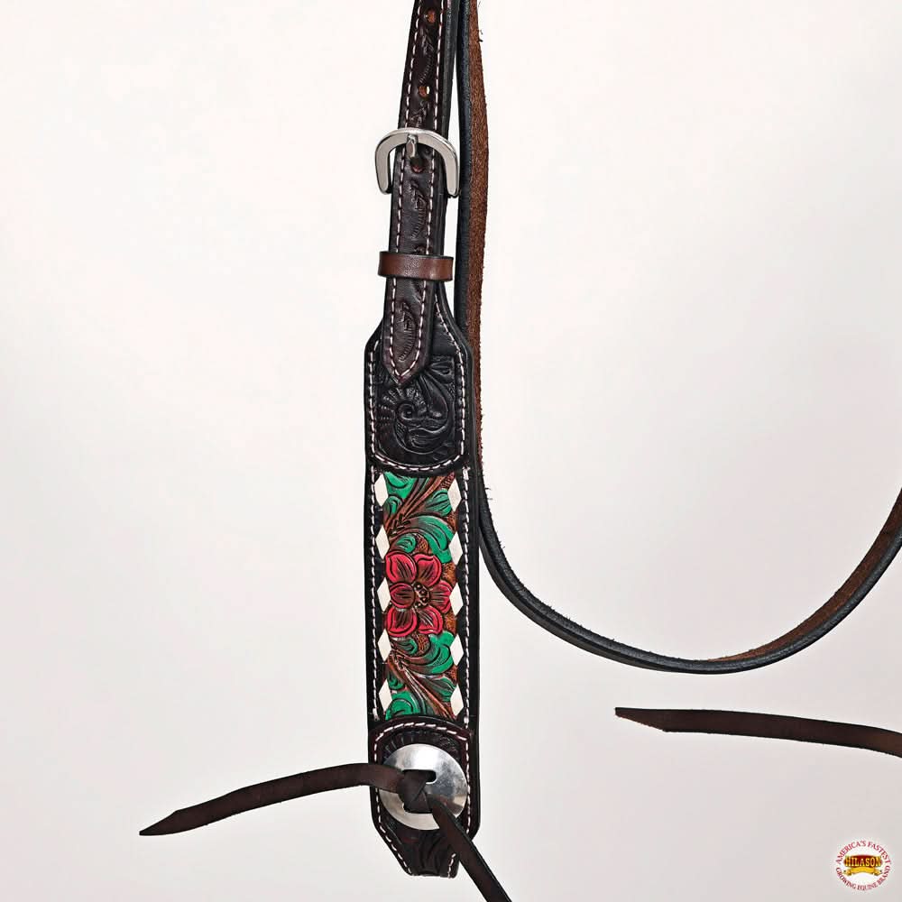 HILASON Western Horse Headstall Breast Collar Leather Brown