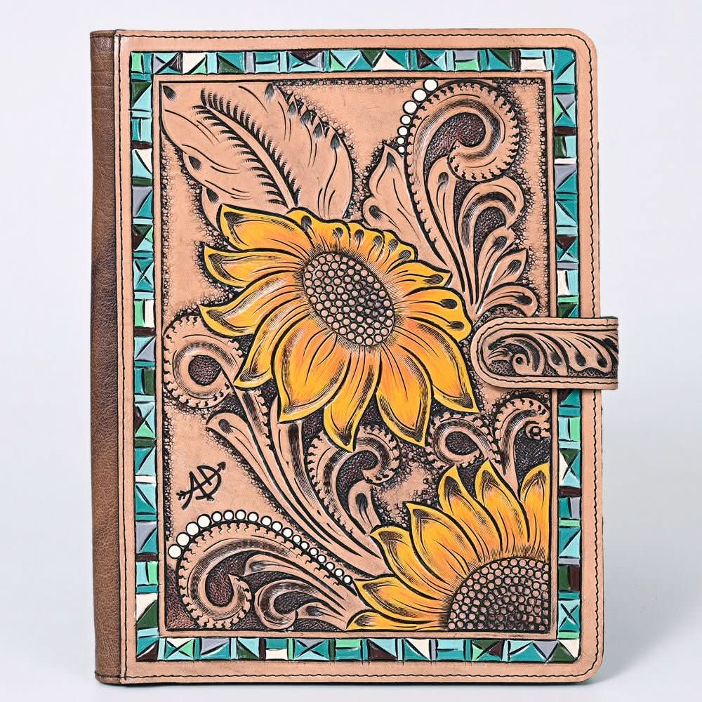 American Darling Portfolio Bag Hand Tooled Crocodile embossed Genuine Leather women bag western handbag purse