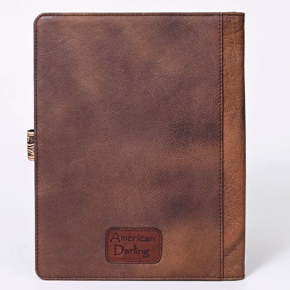 American Darling Portfolio Bag Hand Tooled Crocodile embossed Genuine Leather women bag western handbag purse