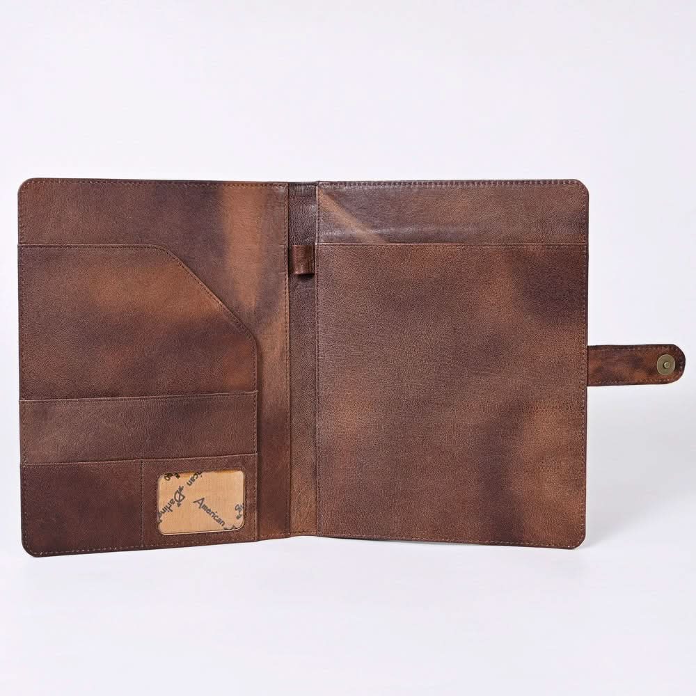 American Darling Portfolio Bag Hand Tooled Crocodile embossed Genuine Leather women bag western handbag purse