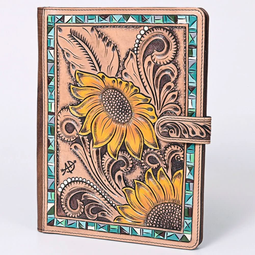 American Darling Portfolio Bag Hand Tooled Crocodile embossed Genuine Leather women bag western handbag purse