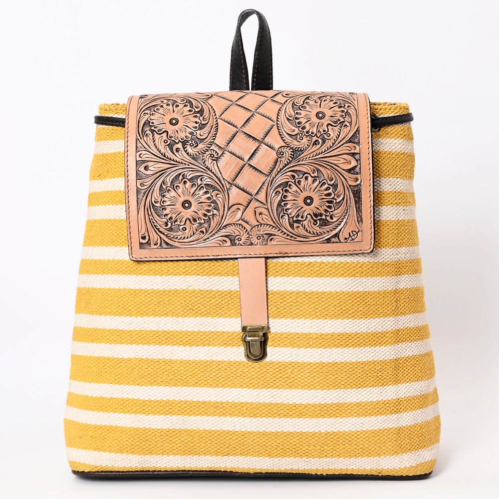 OHLAY KBZ111 Backpack Hand Tooled Upcycled Canvas Genuine Leather women bag western handbag purse