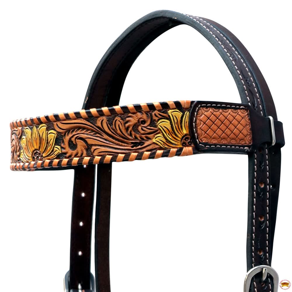 Hilason Genuine Leather Western Horse Tack Set Brown