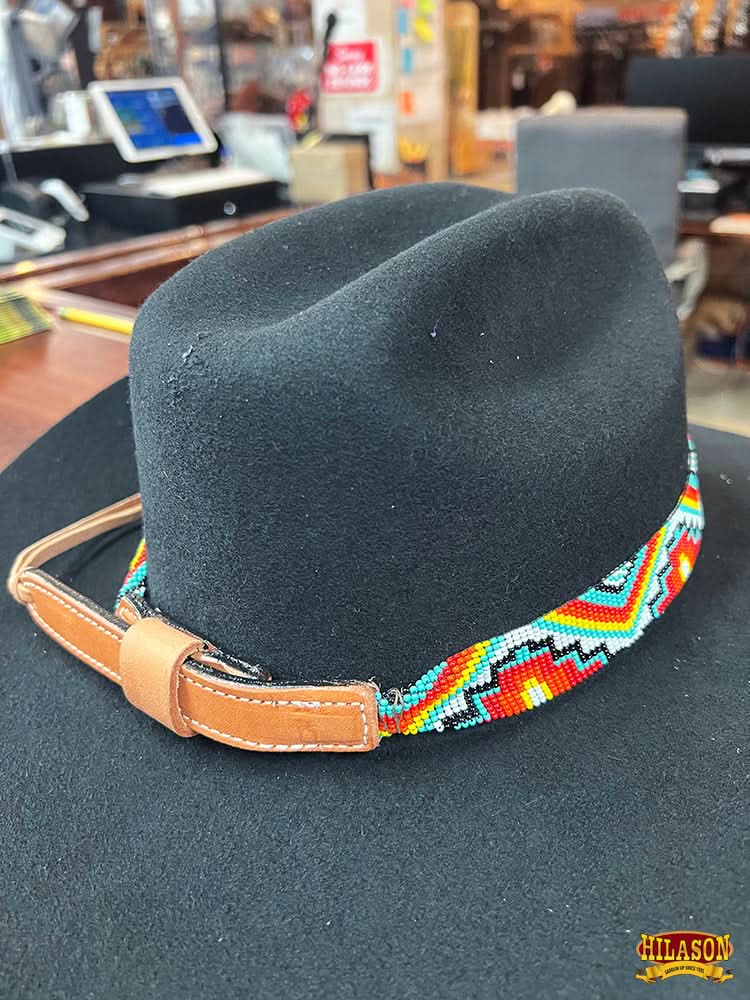 HILASON Beaded  American Style Western Cowgirl Handmade Hatband Tan