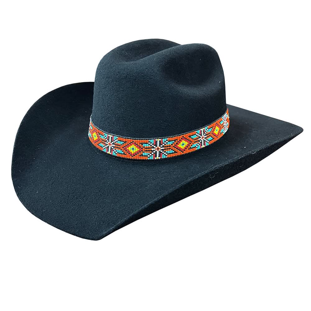 HILASON Beaded  American Style Western Cowgirl Handmade Hatband Tan
