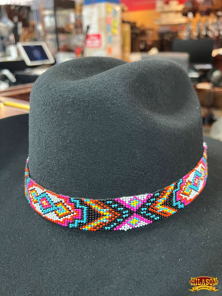 HILASON Beaded  American Style Western Cowgirl Handmade Hatband Tan