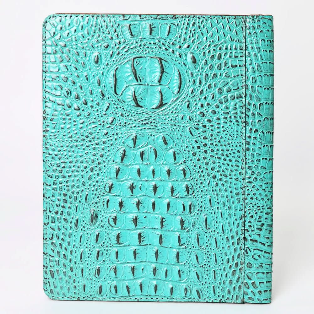 American Darling Portfolio Bag Hand Tooled Crocodile embossed Genuine Leather women bag western handbag purse