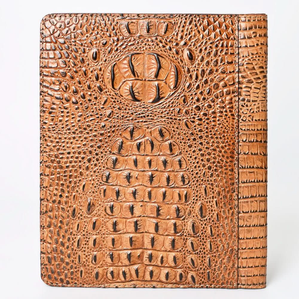 American Darling Portfolio Bag Hand Tooled Crocodile embossed Genuine Leather women bag western handbag purse