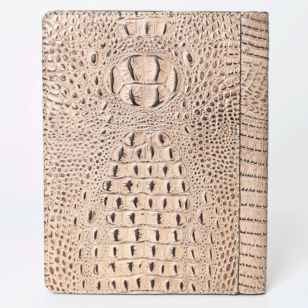 American Darling Portfolio Bag Hand Tooled Crocodile embossed Genuine Leather women bag western handbag purse