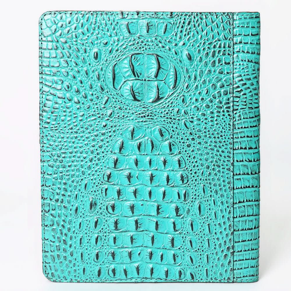 American Darling Portfolio Bag Hand Tooled Crocodile embossed Genuine Leather women bag western handbag purse