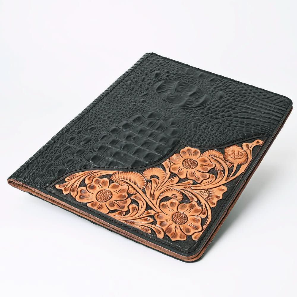 American Darling Portfolio Bag Hand Tooled Crocodile embossed Genuine Leather women bag western handbag purse