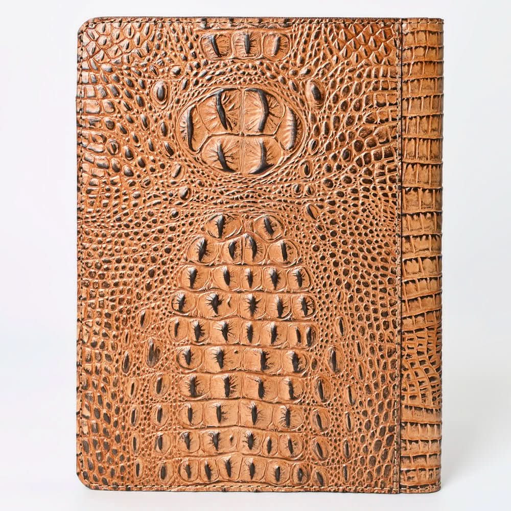 American Darling Portfolio Bag Hand Tooled Crocodile embossed Genuine Leather women bag western handbag purse