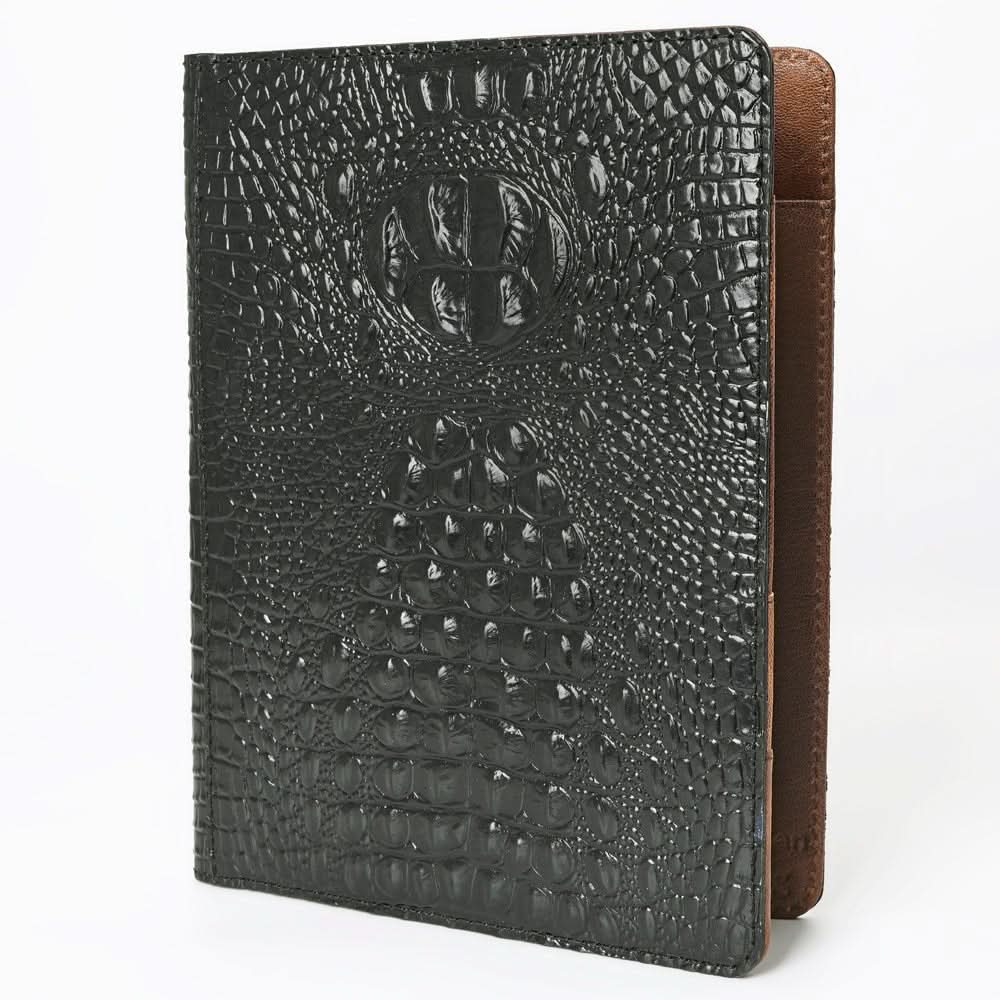 American Darling Portfolio Bag Hand Tooled Crocodile embossed Genuine Leather women bag western handbag purse