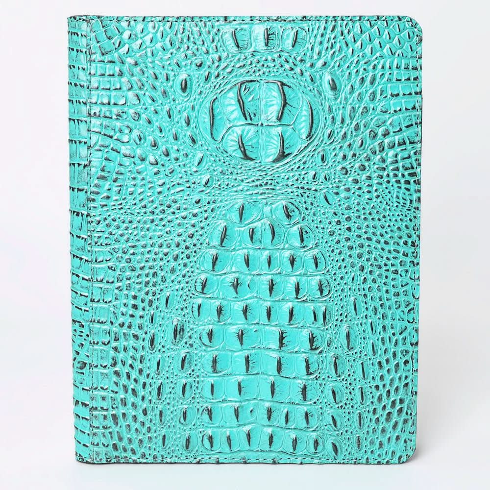 American Darling Portfolio Bag Hand Tooled Crocodile embossed Genuine Leather women bag western handbag purse