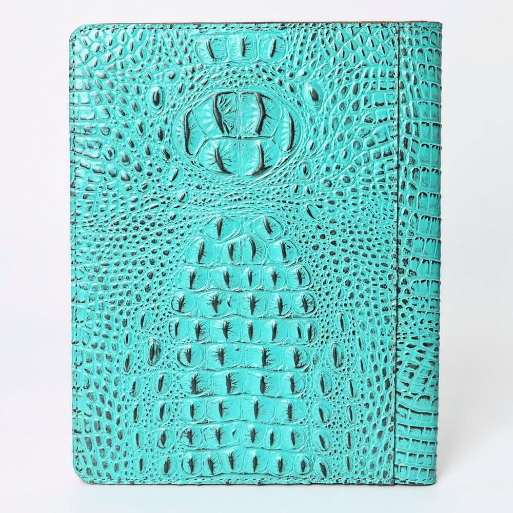 American Darling Portfolio Bag Hand Tooled Crocodile embossed Genuine Leather women bag western handbag purse