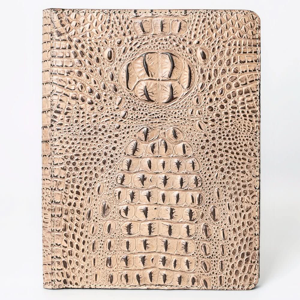 American Darling Portfolio Bag Hand Tooled Crocodile embossed Genuine Leather women bag western handbag purse