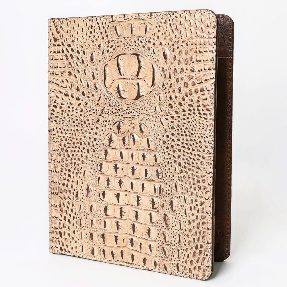 American Darling Portfolio Bag Hand Tooled Crocodile embossed Genuine Leather women bag western handbag purse