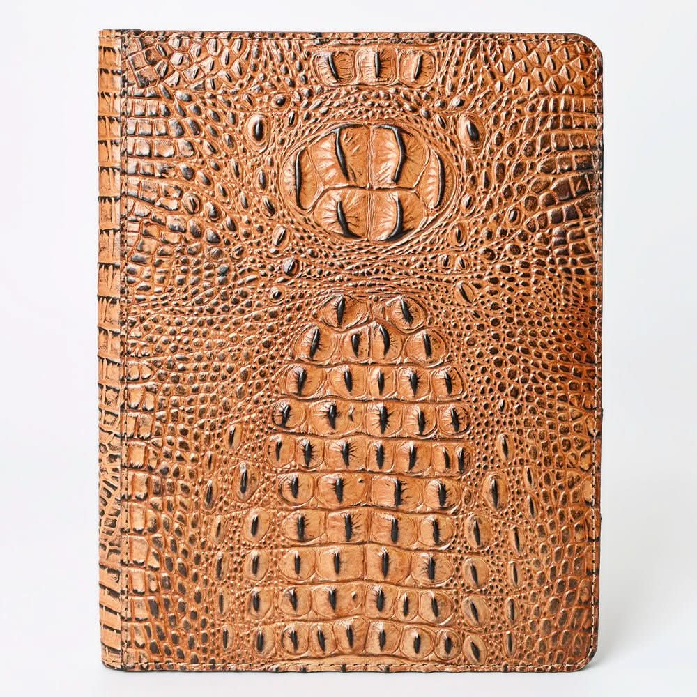 American Darling Portfolio Bag Hand Tooled Crocodile embossed Genuine Leather women bag western handbag purse